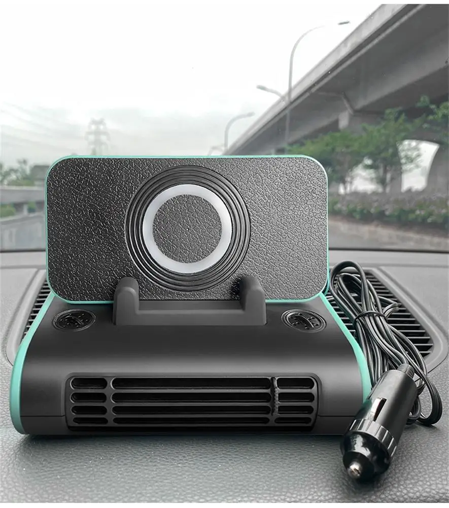 

4-in-1 Car Fan Cooler Center Console Multi-functional Cooling Fans Wireless Charging Mobile Phone Holder Interior Accessories