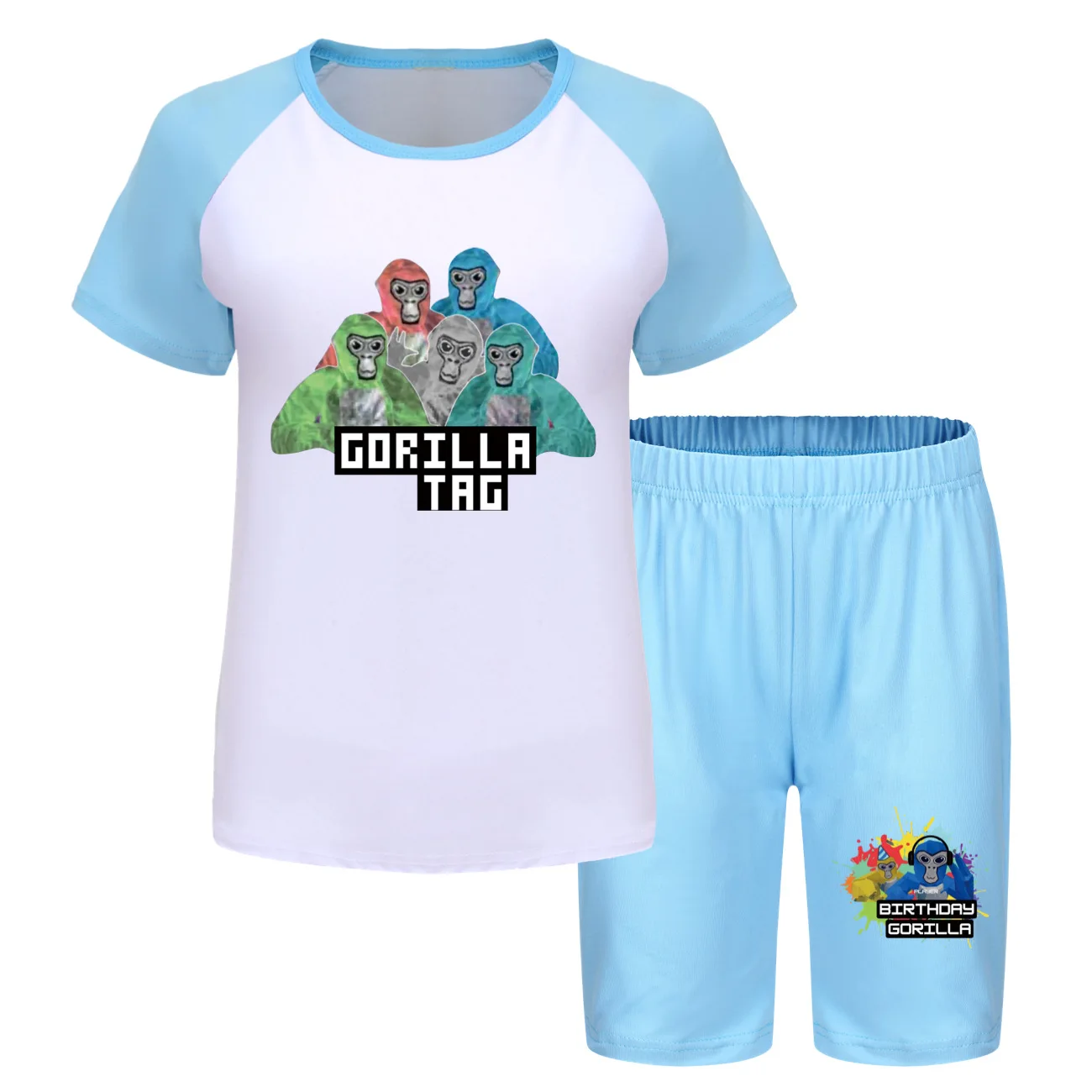 Kids Clothing Set Game Gorilla Tag T Shirt Kids Cartoon Pajama Sets Baby Girls Summer Sleepwear Toddler Boys Short Sleeve T-Shirt+Shorts 2pcs Set kids t shirt girls clothing set boys clothing set