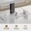 Computer Desk File Drawer, Gaming Desk with LED Light & Power Outlets, Home Office Desk with File Cabinet 5