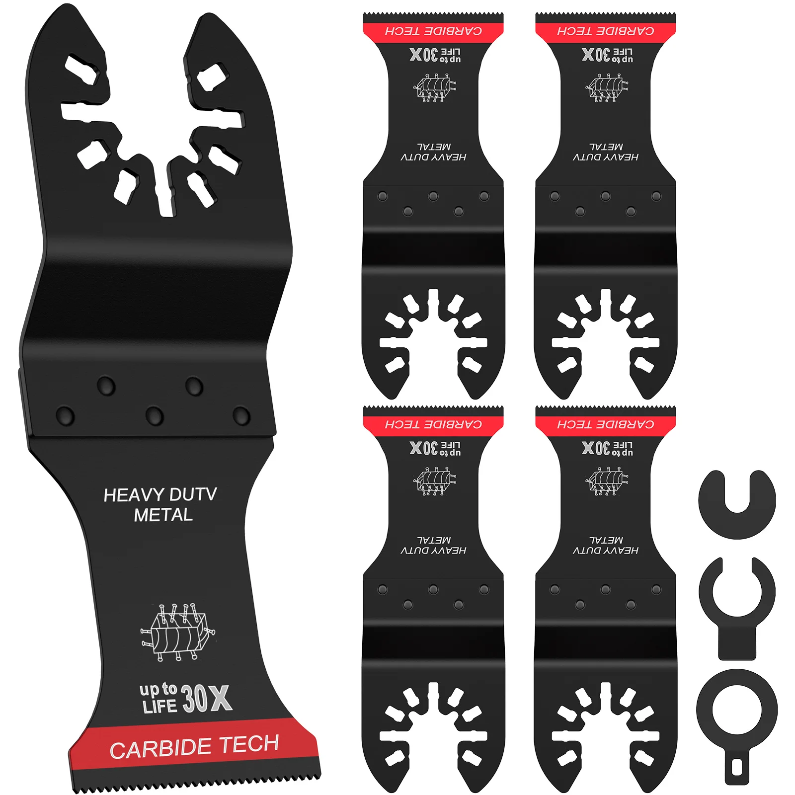 

4Pcs Carbide Oscillating Saw Blades Set Universal Oscillating Multitool Blades Multipurpose Cutting Oscillating Tool Blades with