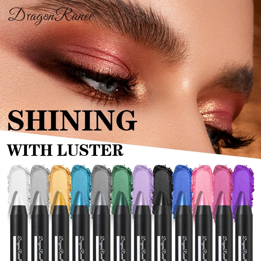 Eyeshadow Stick Metallic Glitter Eyeshadow Stick Smoky Dark Green Eye Shadow Pencil Waterproof Pearlescent Highlighter Eyeliner Pencil Cosmetics