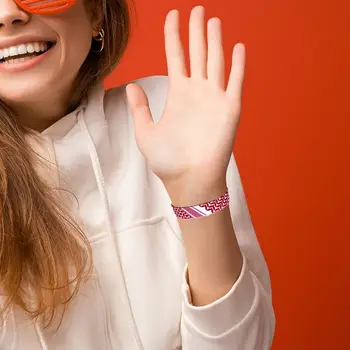 أساور منسوجة متعددة الألوان ، نقطة موجة هندسية ، أنماط تقليدية ، حبل يد حزام ، أساور جديلة مطابقة الألوان ، تصميم جديد 2