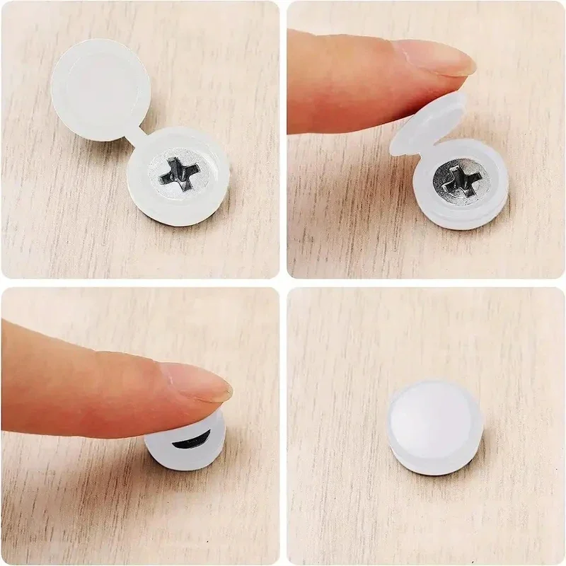 10/100 Stück Schrauben-Dekorabdeckungen Kreuzschlitz-Schraubenkappen Faltbare Schnallen für Auto Möbel Dekorative Mutternabdeckungen Schrauben Hardware – Detail 4