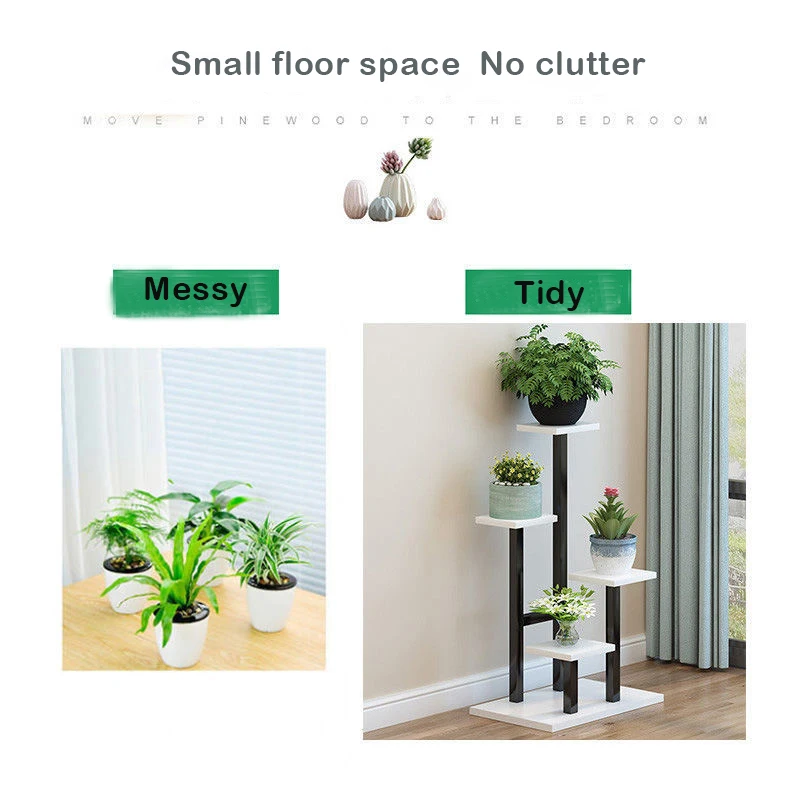 Flower Stand Multiple Plant Pot Holder Shelves Planter Rack Storage Organizer Display For Indoor Home Garden Decoration