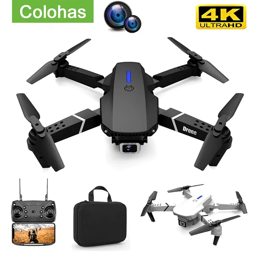

Складной Квадрокоптер Дрон E88 Pro WIFI FPV Дрон с широким углом HD 4K 1080P камера высота удержания RC Квадрокоптер 2022 новая Подарочная игрушка