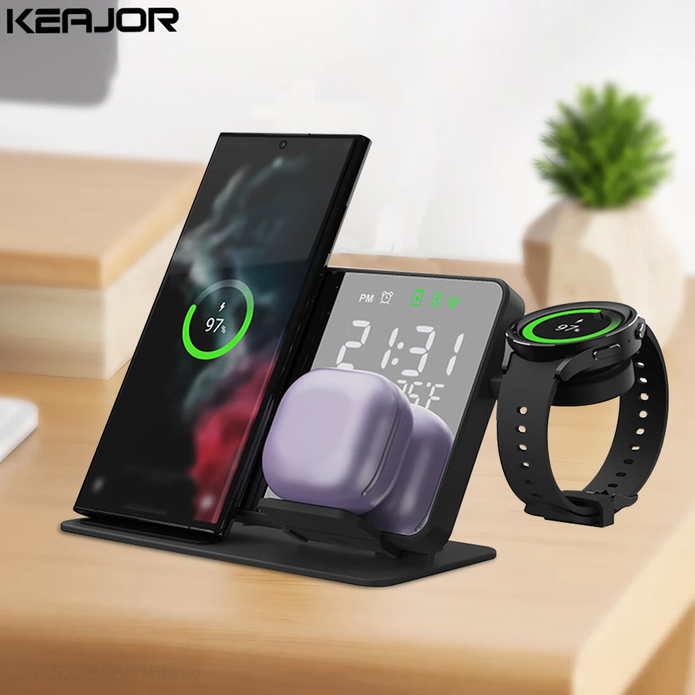 Samsung Galaxy Watch 4 Ladegerät Original 3-in-1-kabelloses-Ladeger-t-schnelle-kabellose-Ladestation-f-r-Samsung