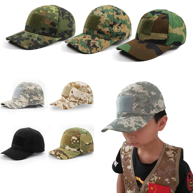 Outdoor Sports Tactical Military Children Baseball Cap War Game CS Boy Girl Airsoft Combat Camouflage Caps Hiking Camping Hat baseball cap camouflage hat tactical hat tactical boonie hat