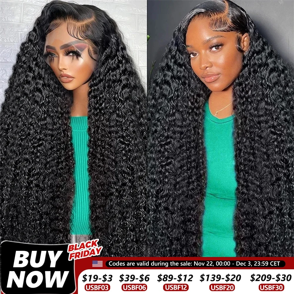 Human Hair Wig 30 32Inch Deep Wave 13x4 13x6 HD Transparent Lace Frontal Wig Human Hair Water Curly 4x4 Lace Closure Wigs For Women