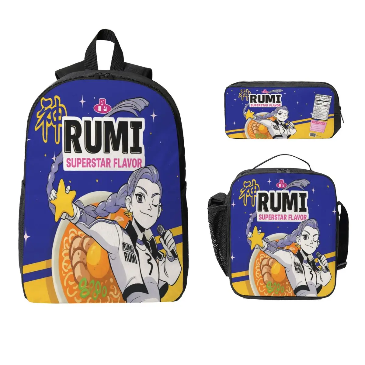 Kpop Demon Hunters Ramen Rumi Backpack Set for Girls Boys Pencil