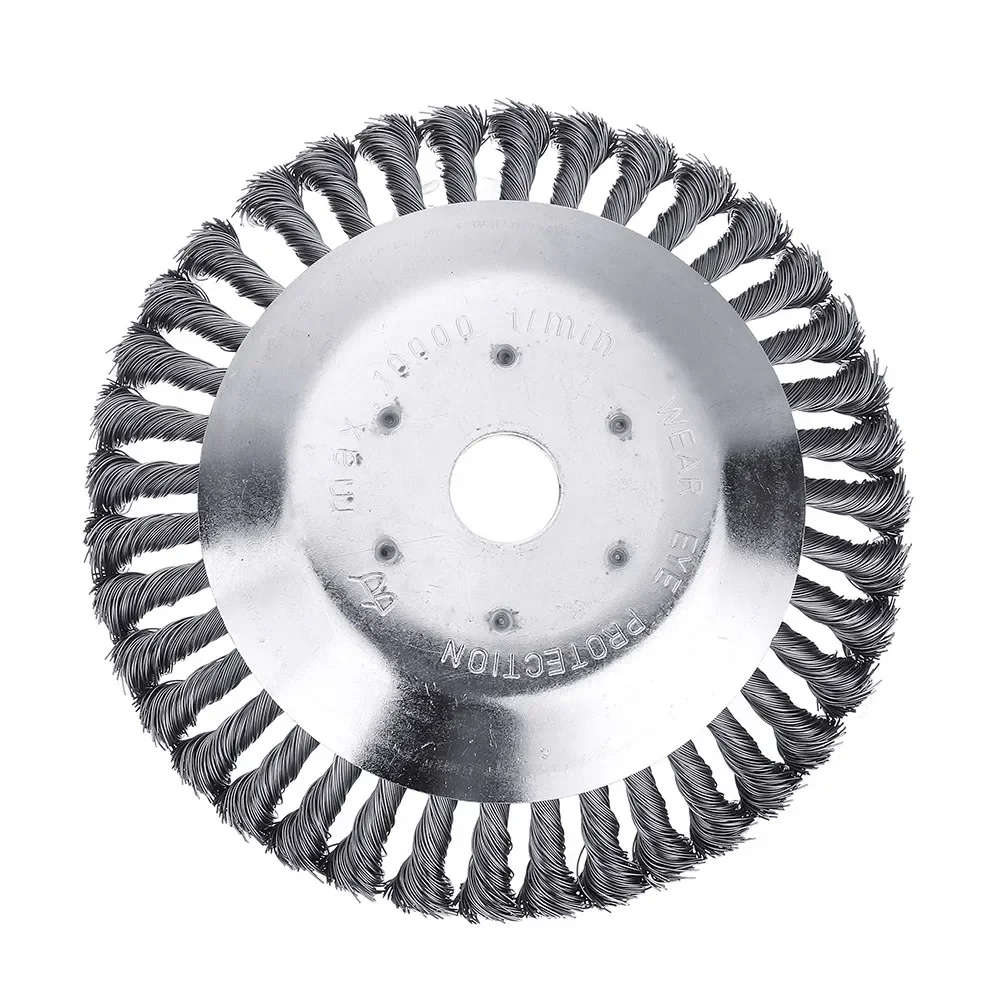잔디깎이용 먼지 제거용 잔디판 회전식 엣지 헤드 6인치, 강철 와이어 트리머 헤드 잔디 브러시 커터