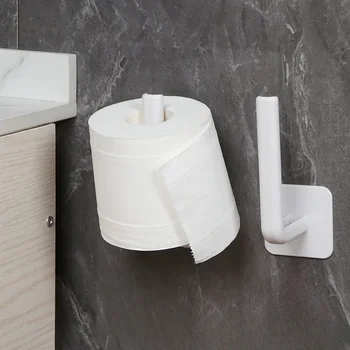 1/2 pezzi adesivo portarotolo di carta igienica organizzatore supporto da parete supporto di stoccaggio cucina bagno senza trapano dispenser di asciugamani in tessuto 1
