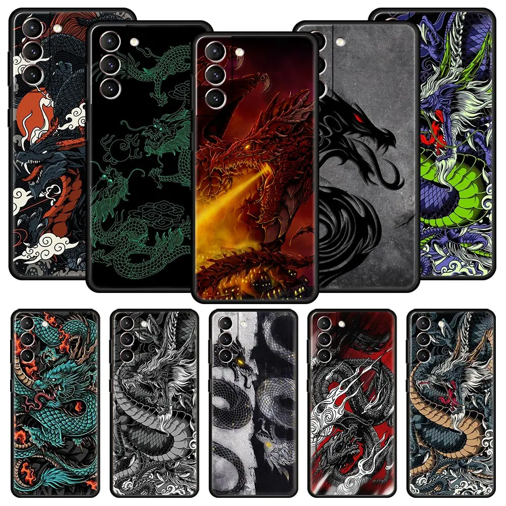 Mystical Dragon Soft Black Phone Cover