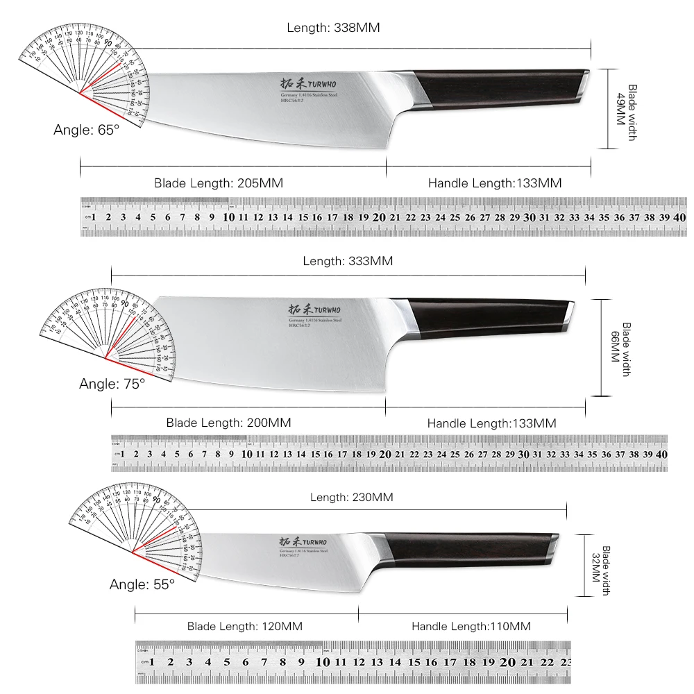 1-3 PCS Kitchen Knives Set German 1.4116 High Carbon Stainless Steel Japanese Nakiri Cleaver Slicing Utility Chef Knifes kitchen knives