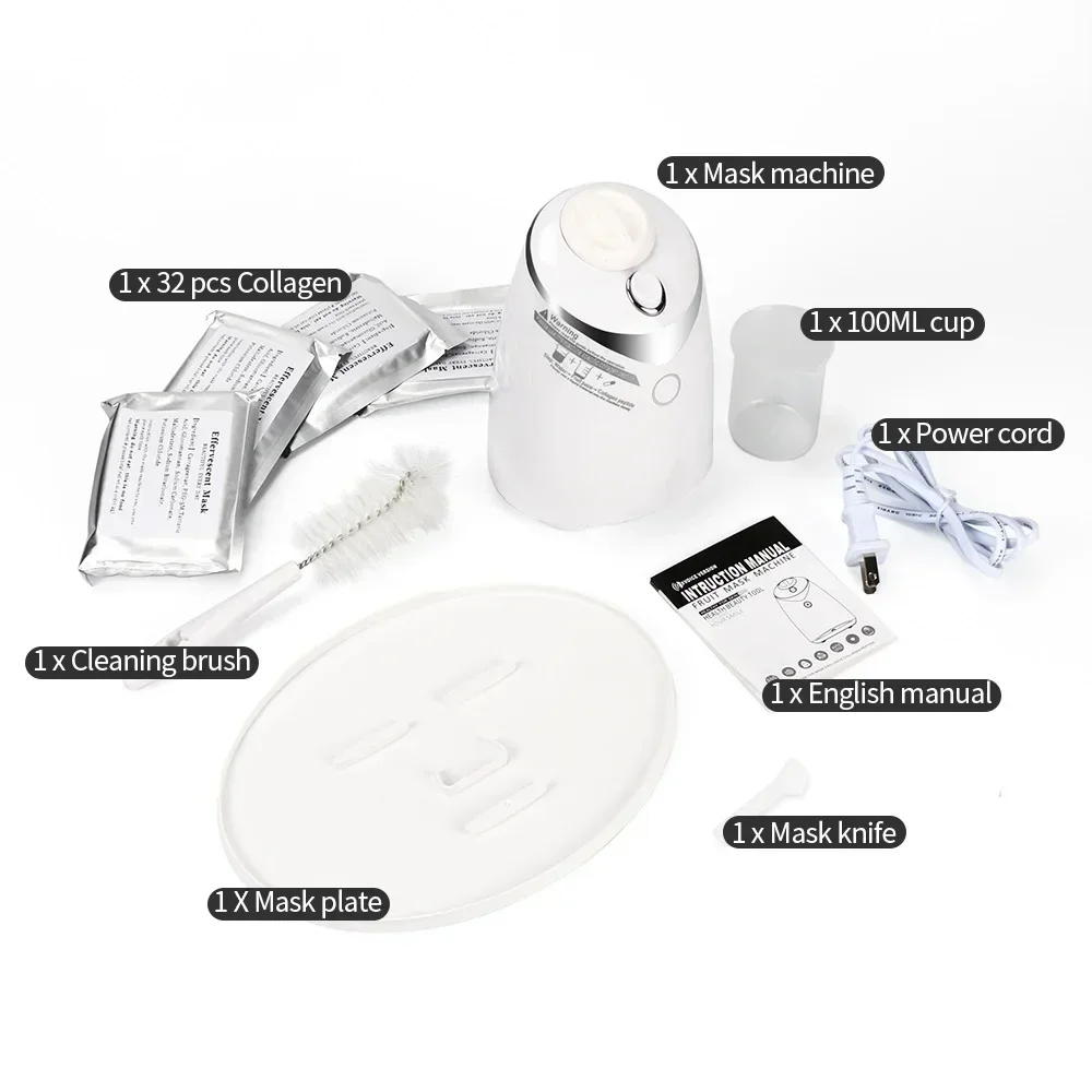 DIY Mini Face Mask Maker Automatic Vegetable Natural Collagen Fruit Face Mask Machine Skin Care Brush wtih 10Pcs Mask Molds 2