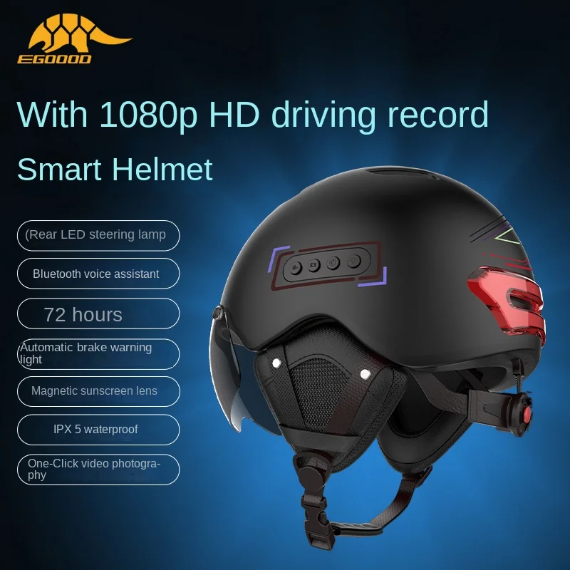 

Locomotive Intelligent Helmet Driving Recorder Camera High-definition Shooting, Male and Female Safety Certification Bluetooth