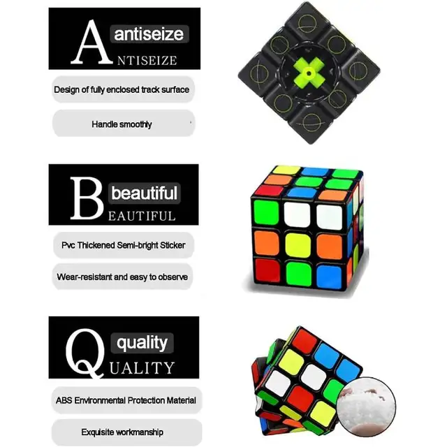 3x3 Magic Speed Cube 3x3x3 Puzzle Party Toy Professional Magic Cube 3D Smooth Puzzle Brain Teasers Twist Toys for Kids Adults 3