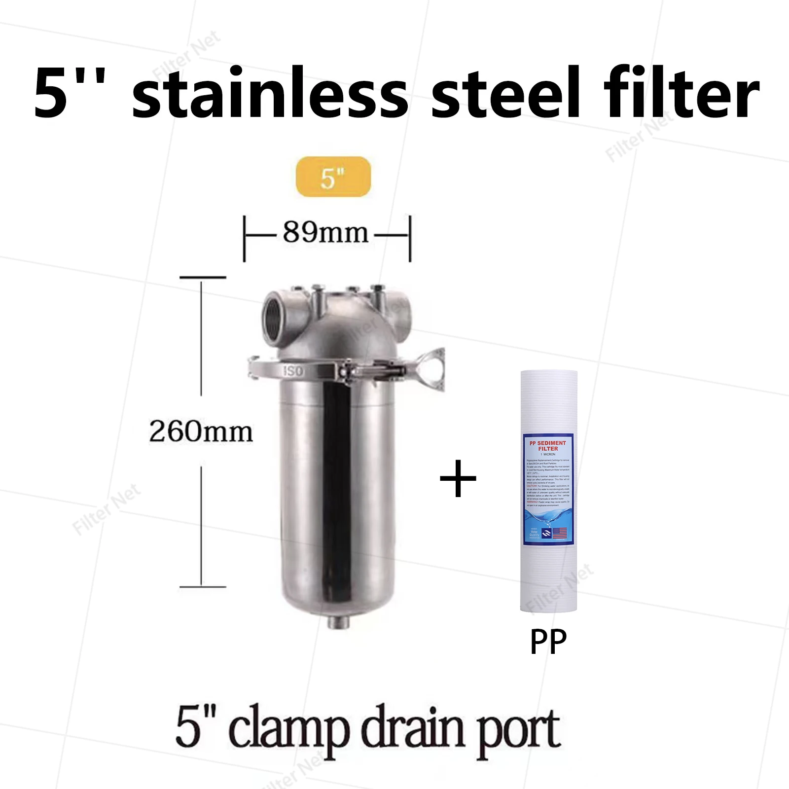 

Pre Filter Backwash Stainless Steel Mesh Purifier Central Prefilter Water Filter Sediment Filtration Whole House Water Filter