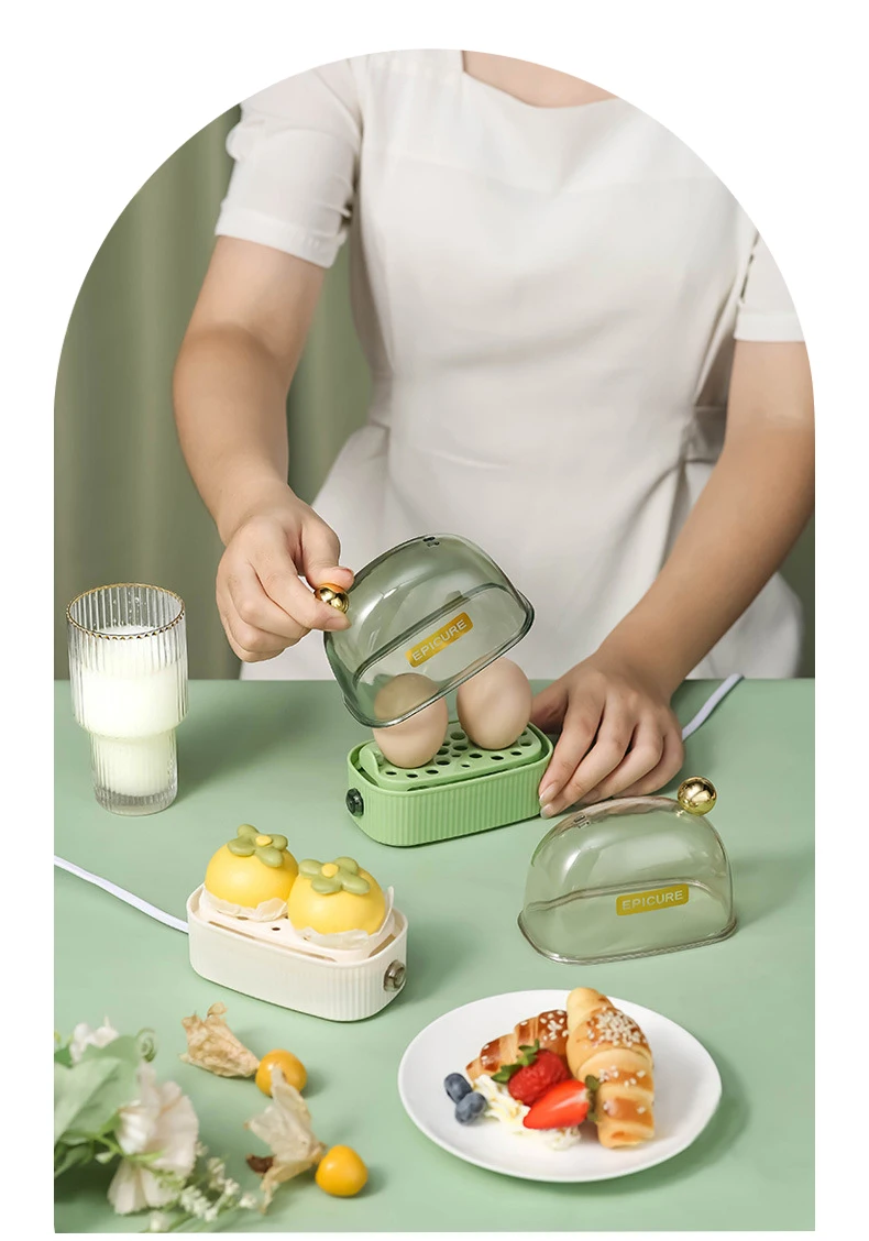 Description Picture 4 of item120W Electric Egg Boiler Automatic Steamer Mini Breakfast Machine Egg Cookers 2 Eggs Portable Steamer Automatic Power Off 220V