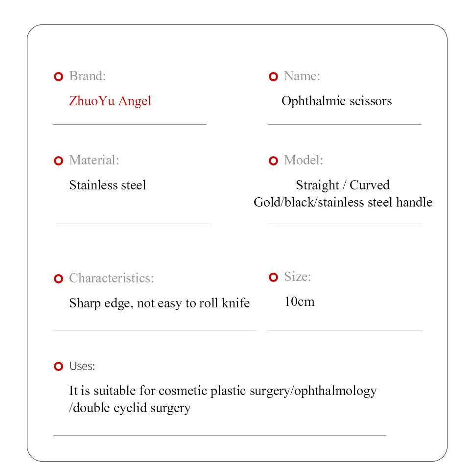 Description Picture 4 of itemMedical Stainless Steel Scissors For Cosmetic Double Eyelid Buried Suture Straight Pointed Curved Tip Suture Removal Scissors