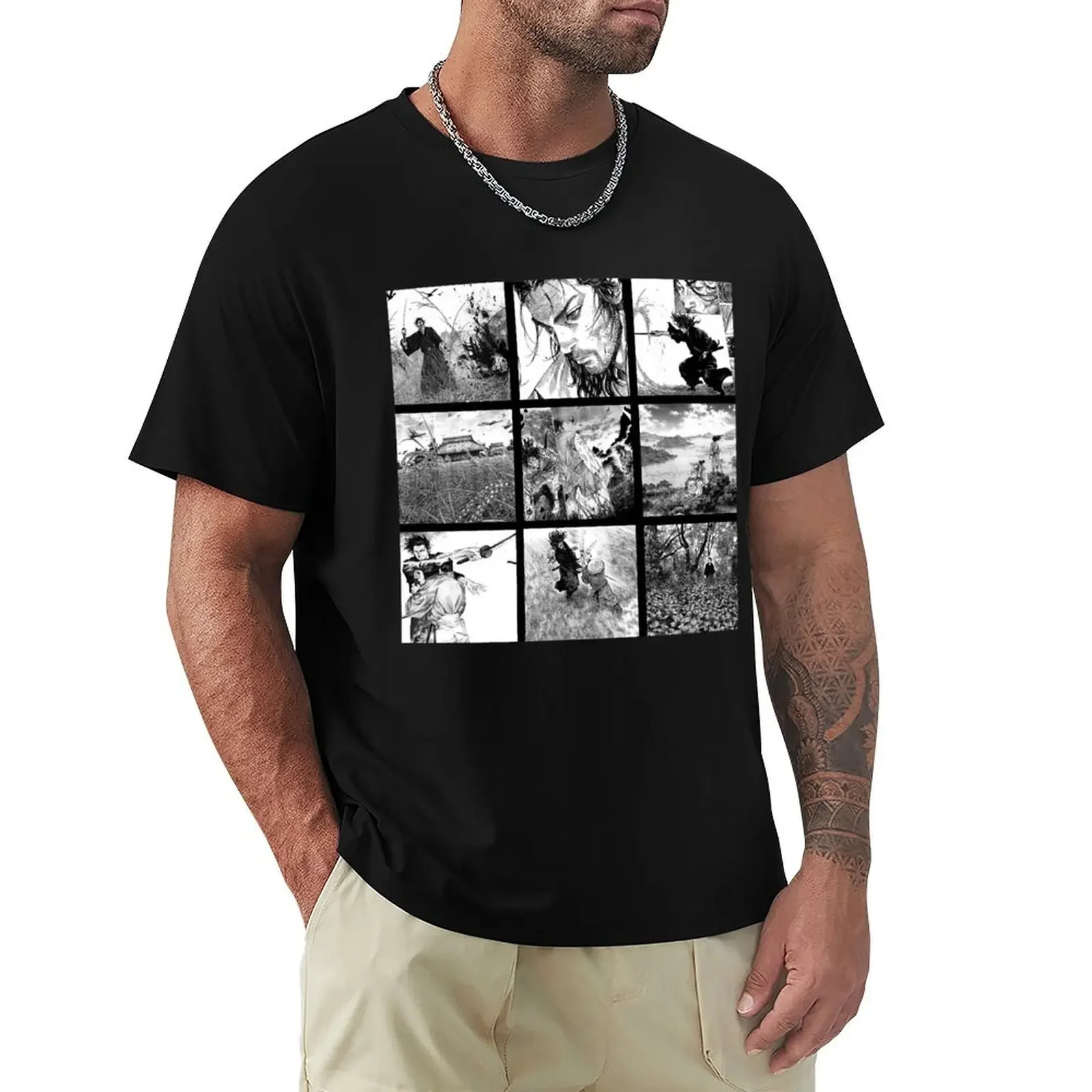 Regali Per Uomo Vagabond Montage Musashi Vagabond Manga T-Shirt Plain Sublime Vintage Mens Graphic T-Shirt