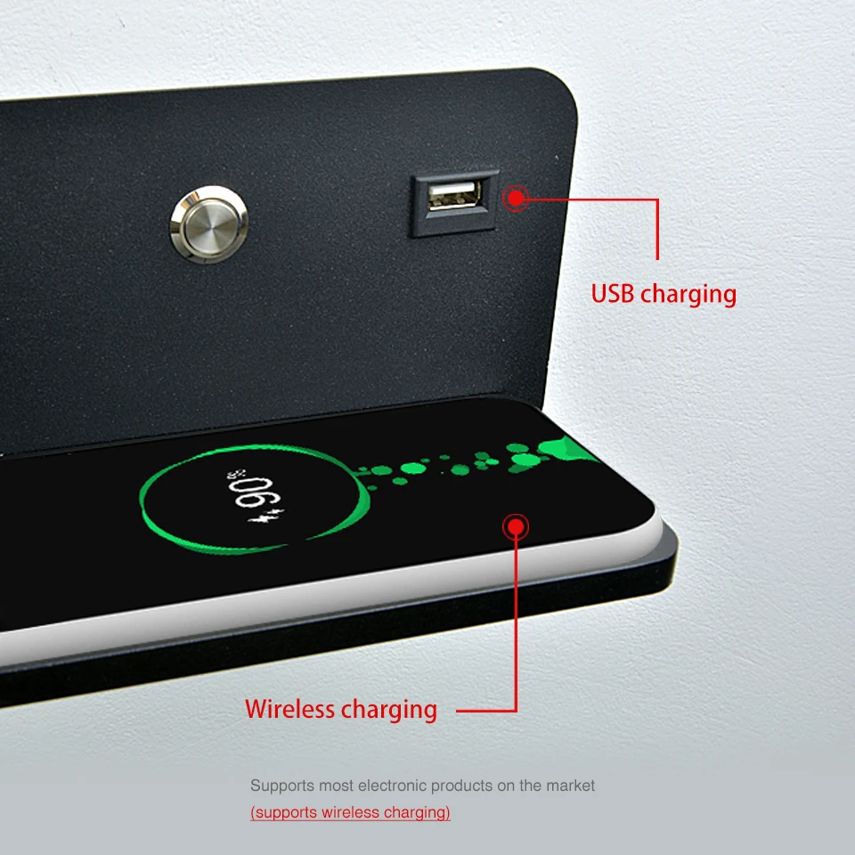 Tanie Kinkiet wewnętrzny bezprzewodowy ładowanie kinkiet USB GU10 5W przełącznik kinkiet sklep