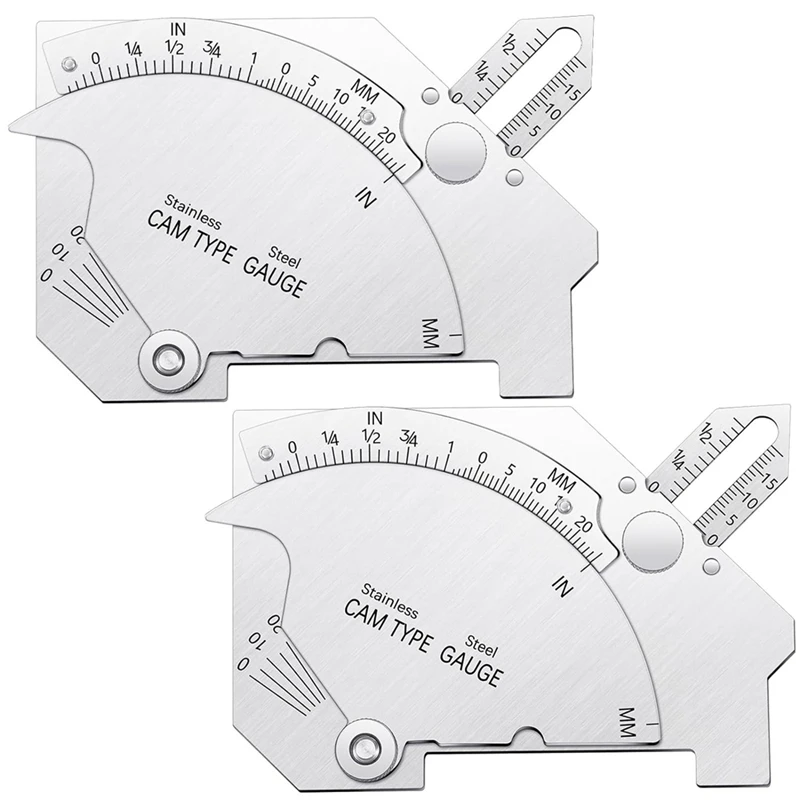 

2 Pieces Bridge Cam Gage Welding Gauge For Inspection Of Welded Surfaces Joints Stainless Steel Thickness Gauge Tool Easy To Use