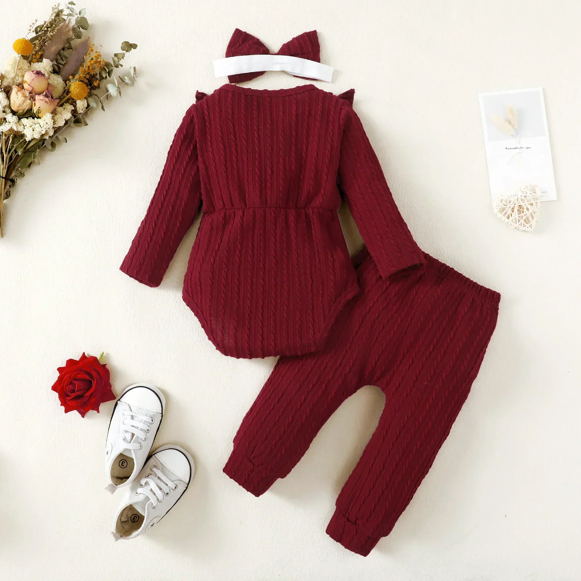 3PCS Baby Girl Romper Outfit Set 2