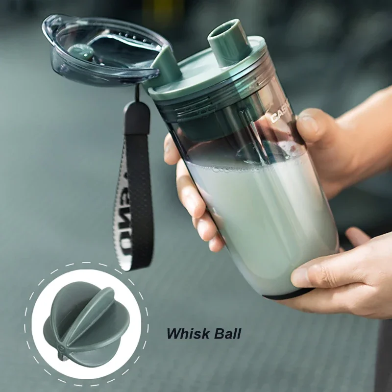 400ml Shaker Bottle Sport Fitness Plastic Water Bottle With Whisk Ball Lid Tea Filter Protein Shaking Cup Leak Proof Stirs Cup
