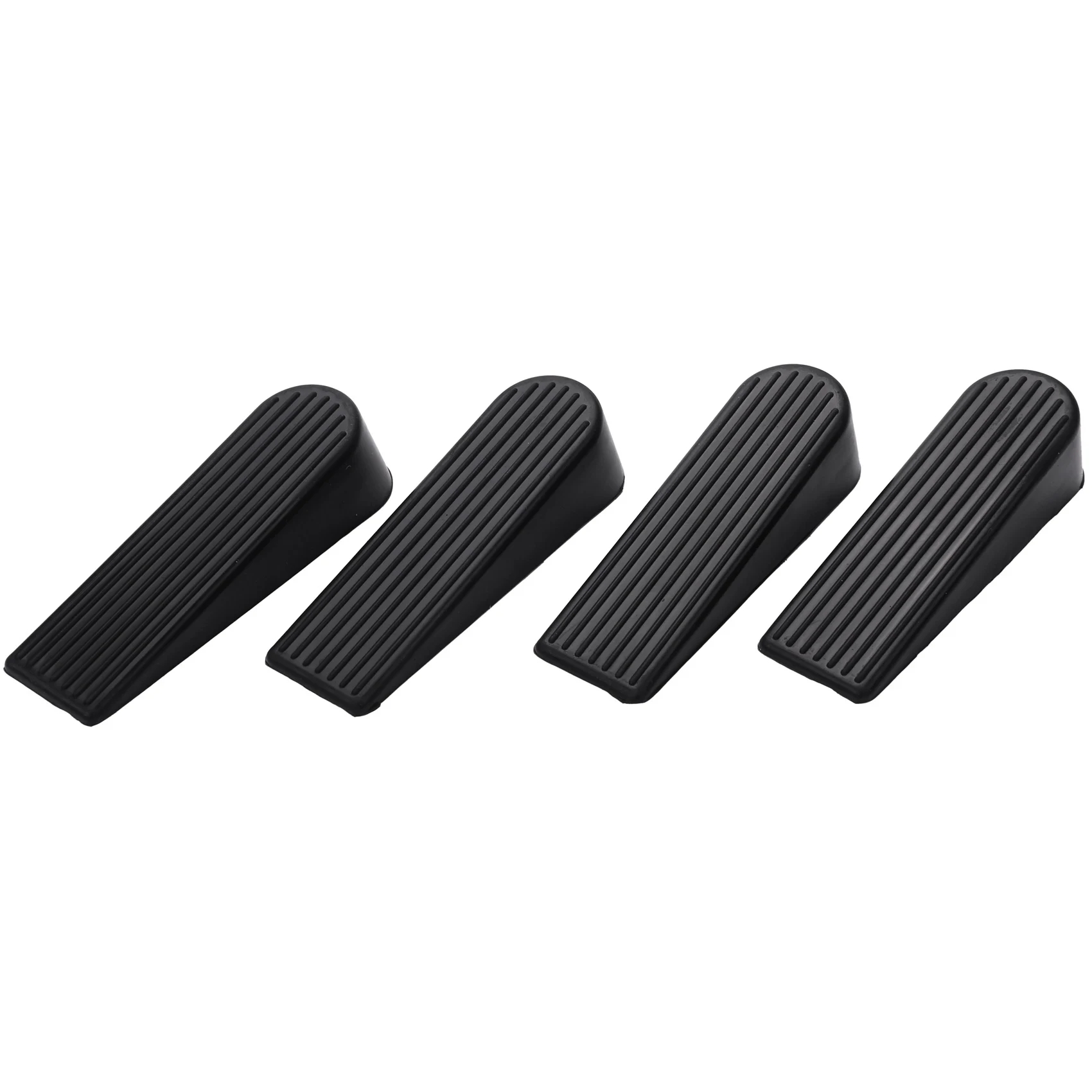 

4 Pack Door Stop Wedges Rubber Non-Scratching Door Stoppers for Home and Office (Black)