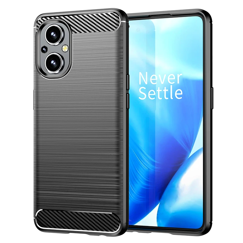 Sleek Carbon Fiber Bumper Rubber Silicone Case - Enhanced Protection
