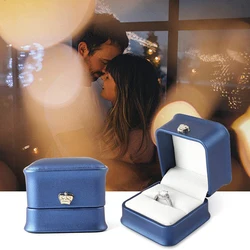Fashion Jewelry Organizer Ring Case Earrings Gift Storage Box Pu Leather Packaging Display Case For Wedding Engagement Wholesale