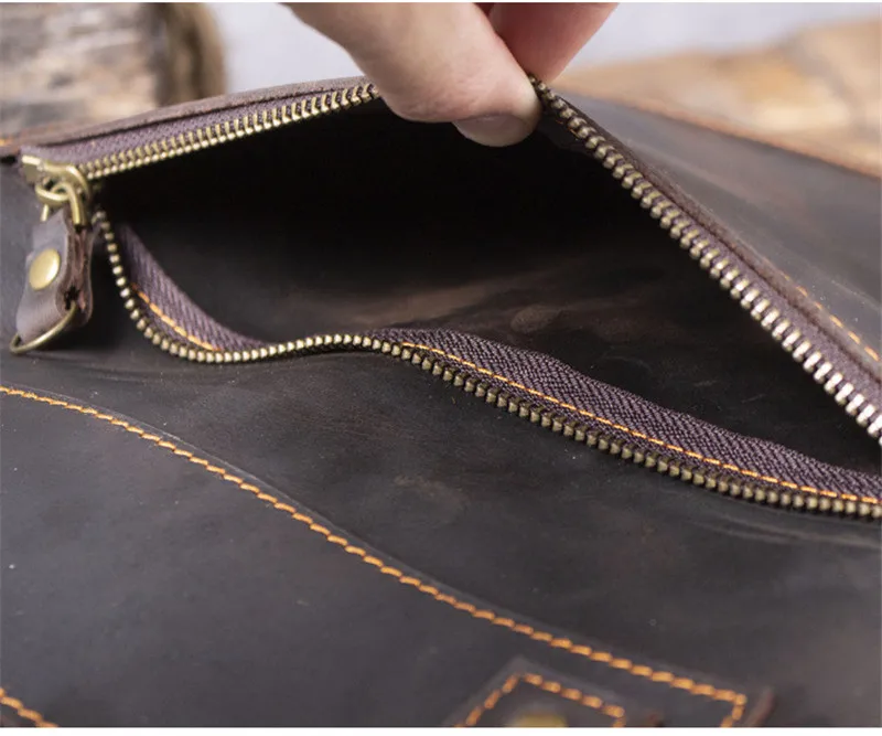 Vintage Natural Crazy Horse Rindsleder Herrenhandtasche Einfache lässige Tragetasche Echtes Leder Tägliche Arbeit 14-Zoll-Laptop-Umhängetasche – Detail 18