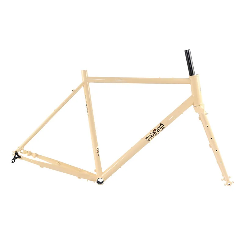 700C Road Bicycle Frame with Fork Chrome-molybdenum Steel Frame Travel Road Bike Thru Axle Disc brake Steel Frameset