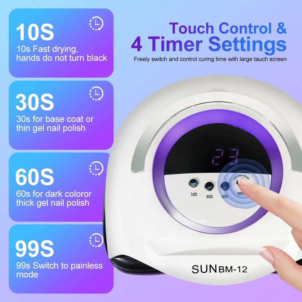 High Power UV LED Nail Art Lamp Professional Nail Dryer with Auto Sensor Nail Art Lamp for Fast Curing All Gel Dryer Tools 2