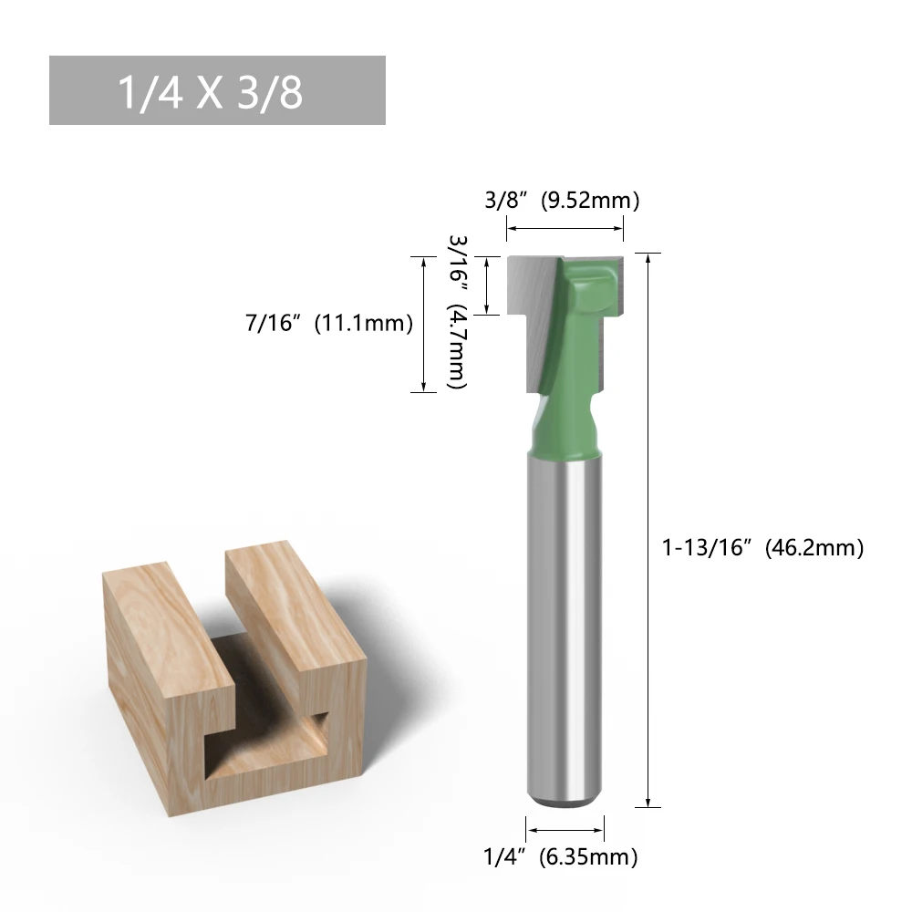 1pc 1/4 "Schaft 6,35mm T-Schlitz fräser Fräser satz Sechs kant schraube Schlüssel loch bohrer t Schlitz fräser für Holz Holz bearbeitung mc01190 – Detail 6