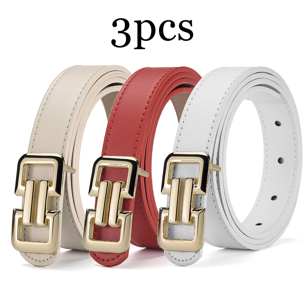Fashionable Women's Colorful PU Belt with Smooth Buckle - Versatile Accessory for Skirts and Wide-leg Pants