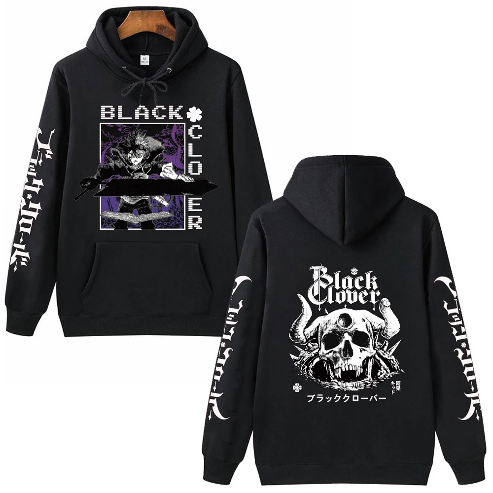 

Unisex Anime Hoodie Black Clover Pullovers Tops Long Sleeves Hip Hop Streetwear