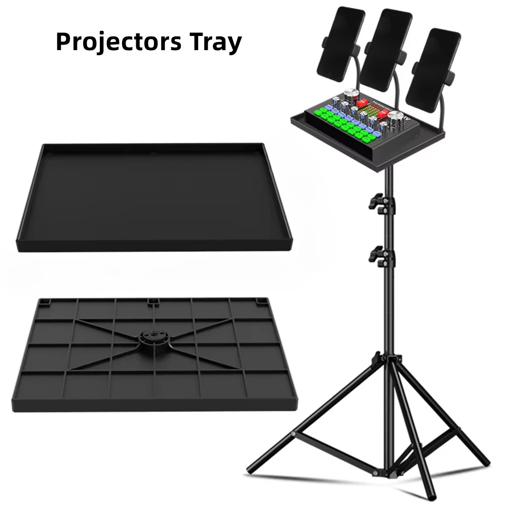 1PC Projectors Tray Tripod Stand Sound Card Projectors Tray Platform Holder Black Plastic 1/4in Screw Adapter