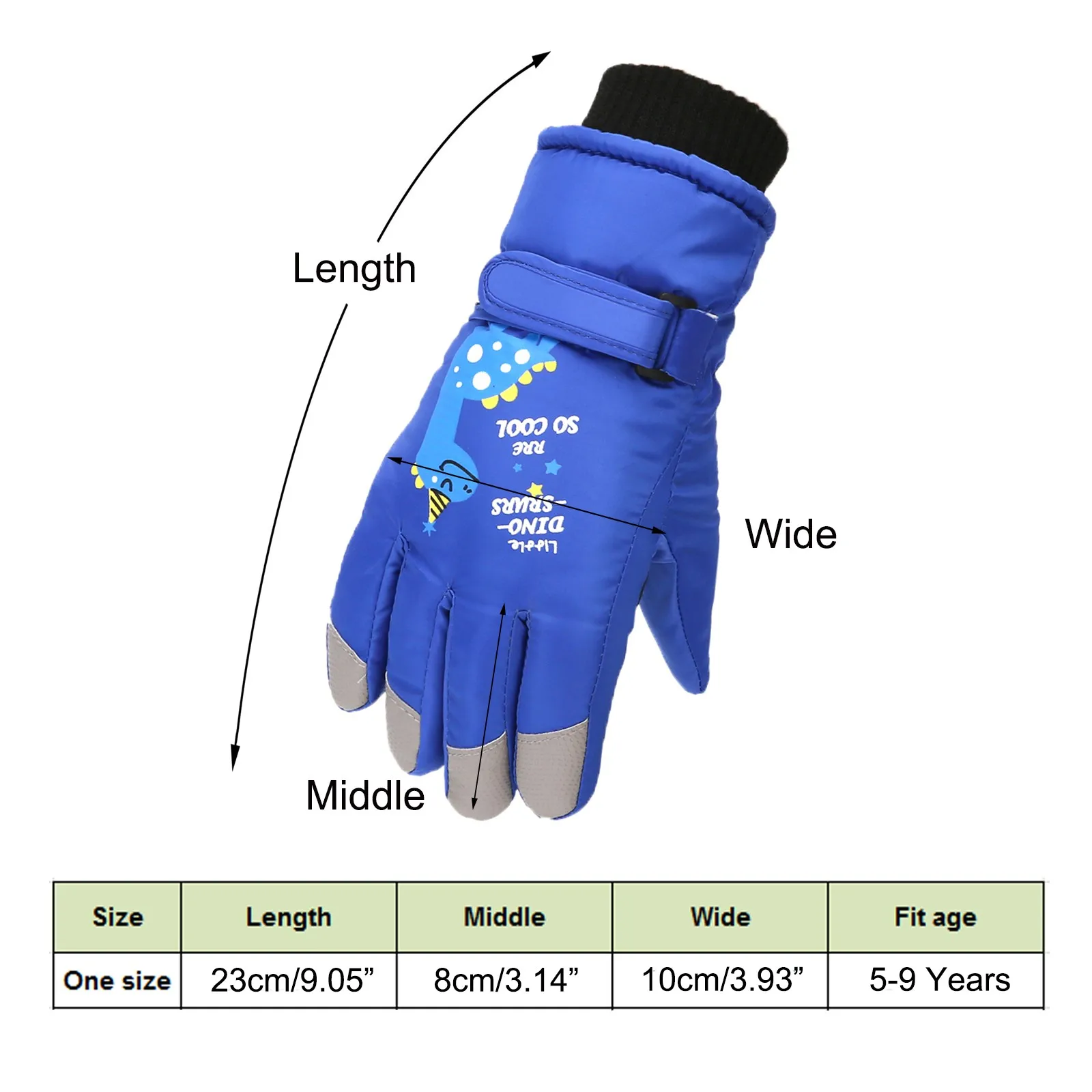Winter Children Ski Gloves Thicken Waterproof Kids Gloves Snowboard Riding Snow Child Winter for Boys and Girls 5-9 Years