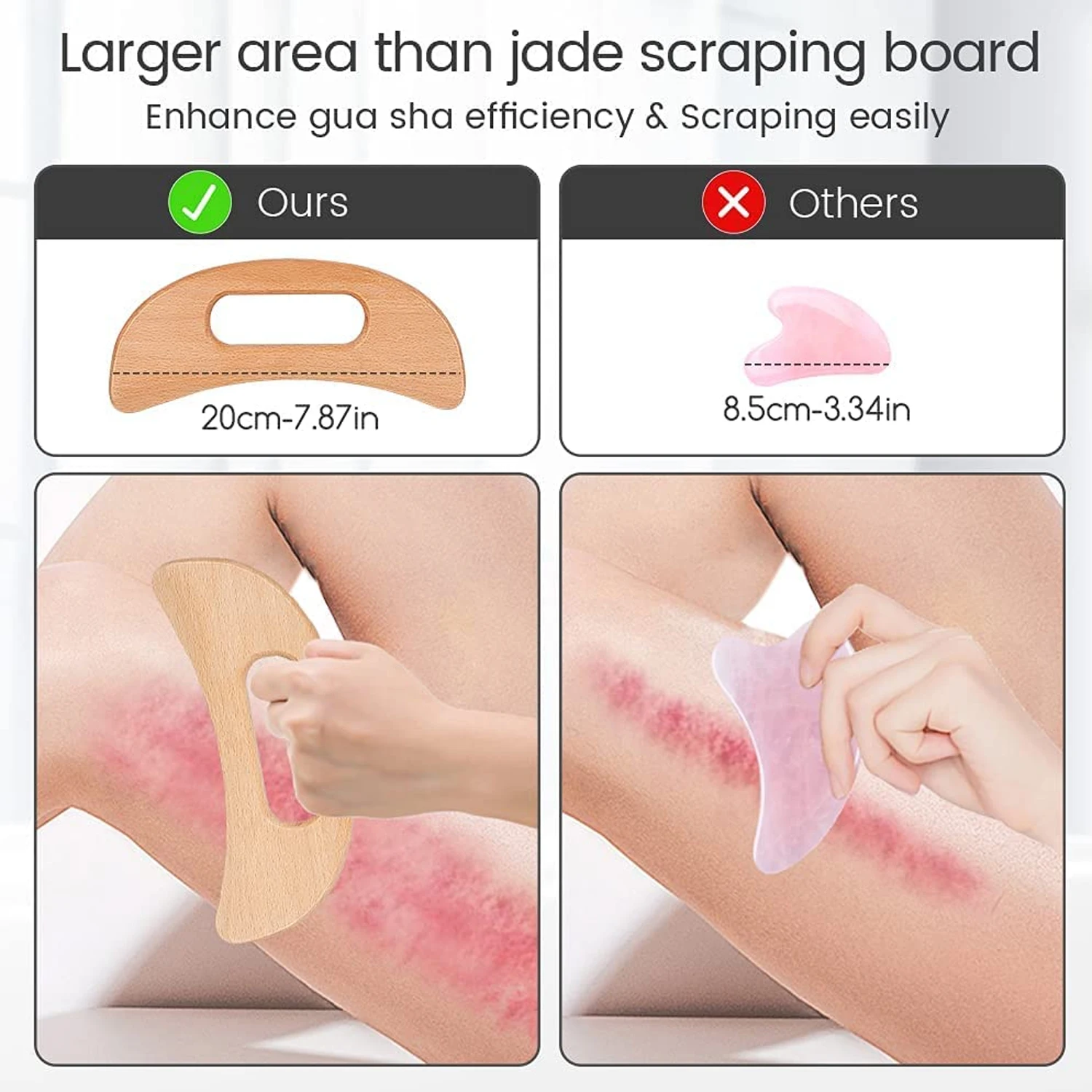 Wooden Gua Sha Tool Manual Massage Scraper for Anti Cellulite Slimming Guasha Massage Board Body Gua Sha Paddle Therapy Tool 3