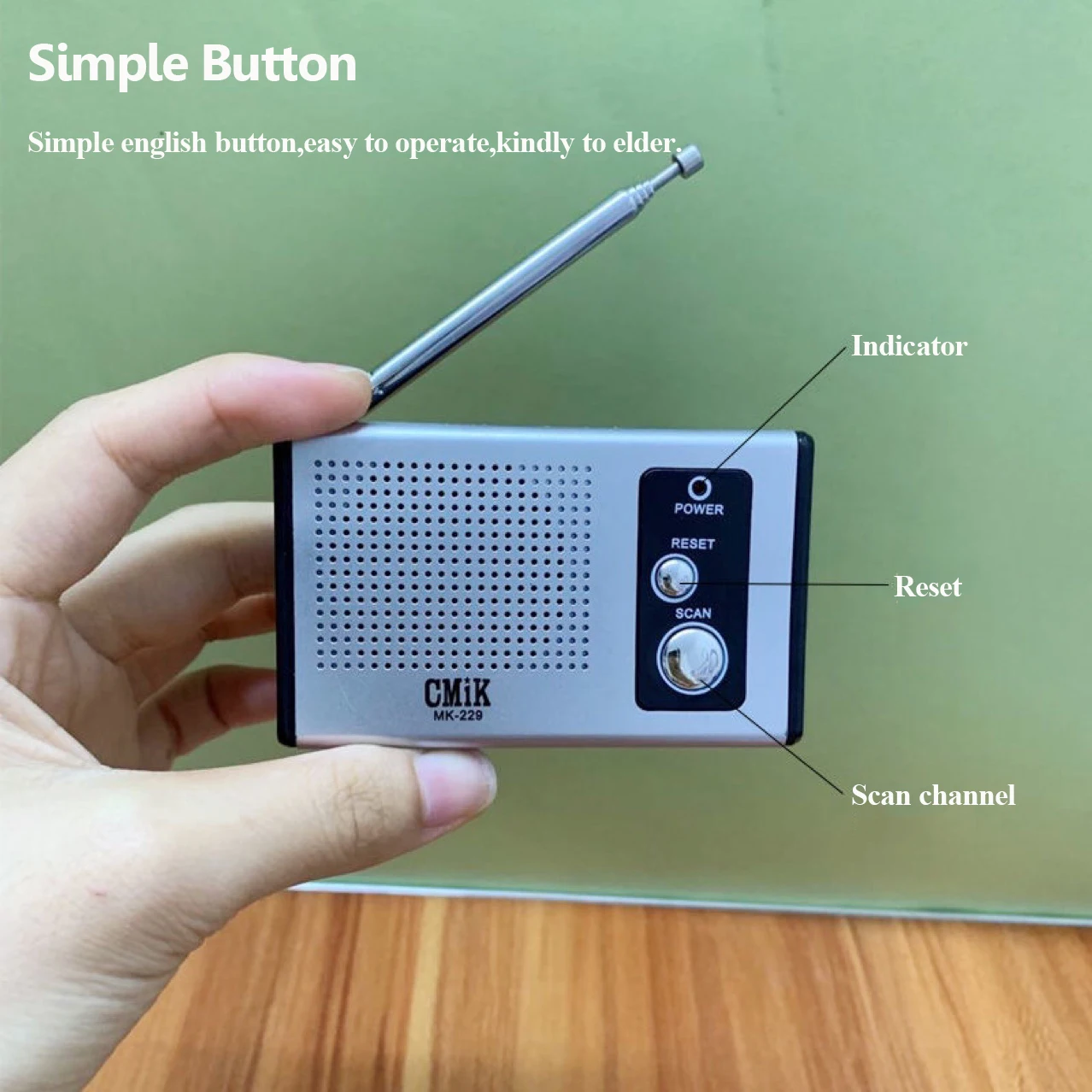 Mini Pocket FM Radio Portable High Sensitivity Radios Receiver with Retractable Antenna Powered By 2*AAA Batteries for Elder