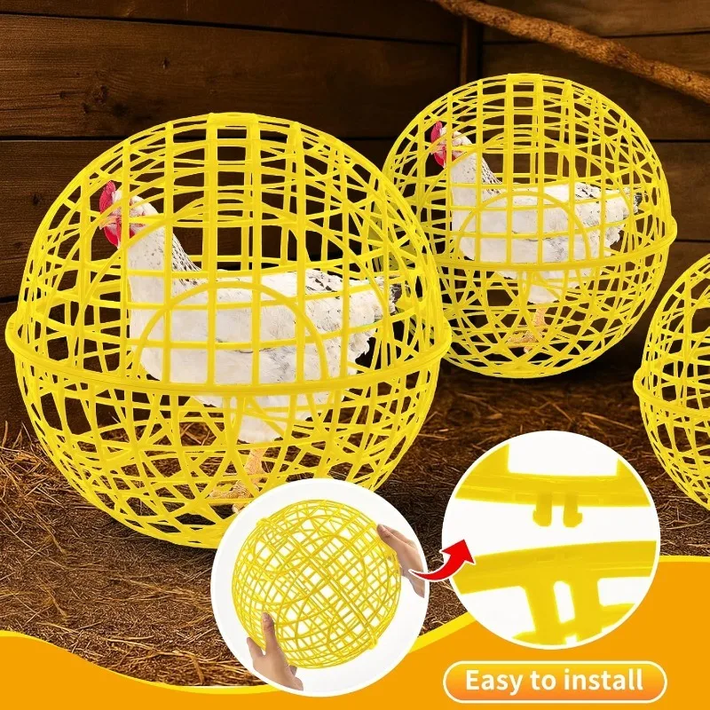 30cm Yellow Cage Movable Plastic Rolling Ball, Suitable for Birds Outdoor Farms Portable Round Safety, and Can Prevent Dog Bites