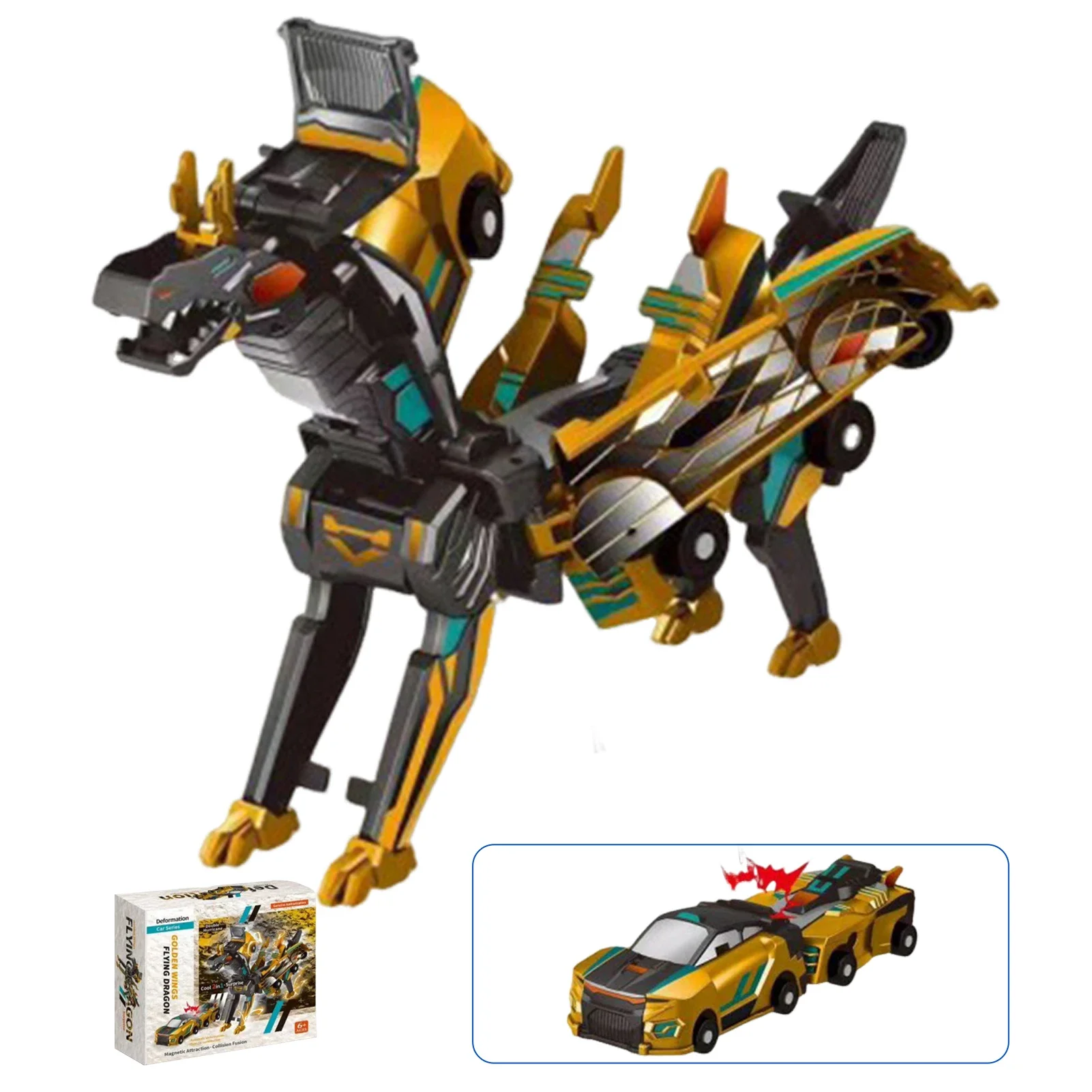 Magic Transformation Super Combination Car Toy - 2-in-1 Kids Magnetic Transforming Car