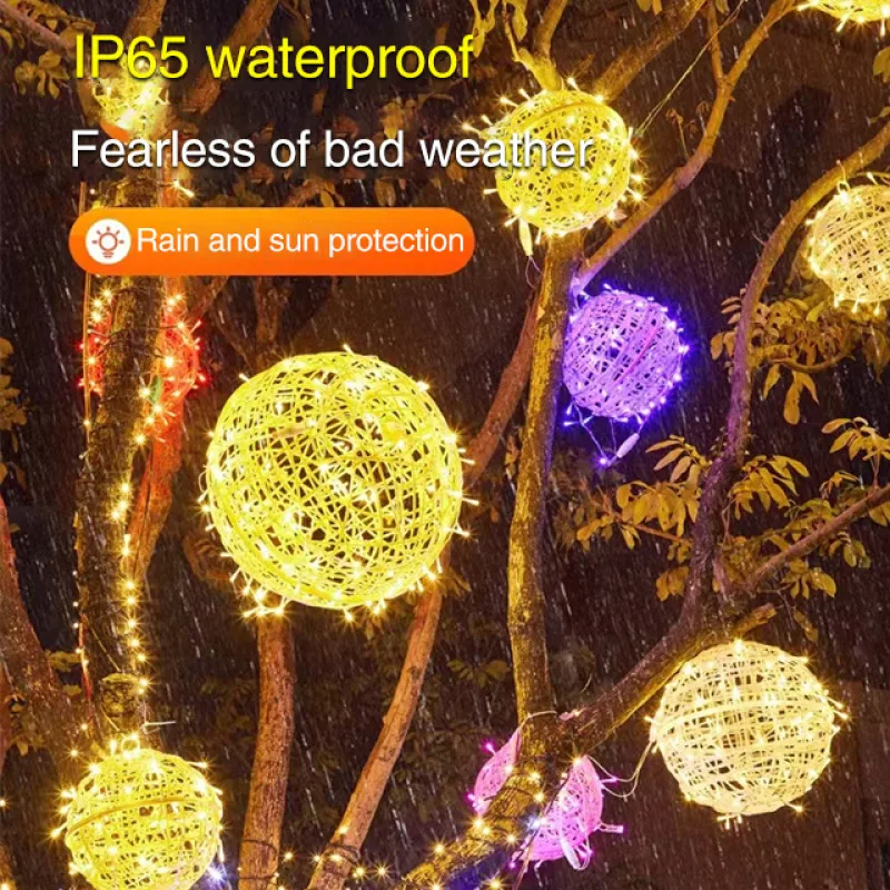 Christmas lights Outdoor waterproof hanging tree takraw ball lamp LED Vine Ball Lights led landscape lighting outdoor pendant lamp