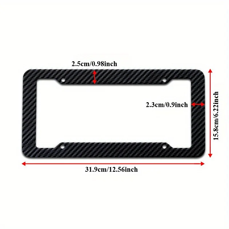 Carbon Fiber License Plate Frame US Car Front And Rear Automobile Accessories Stylish Black Carbon Look Plastic Holders