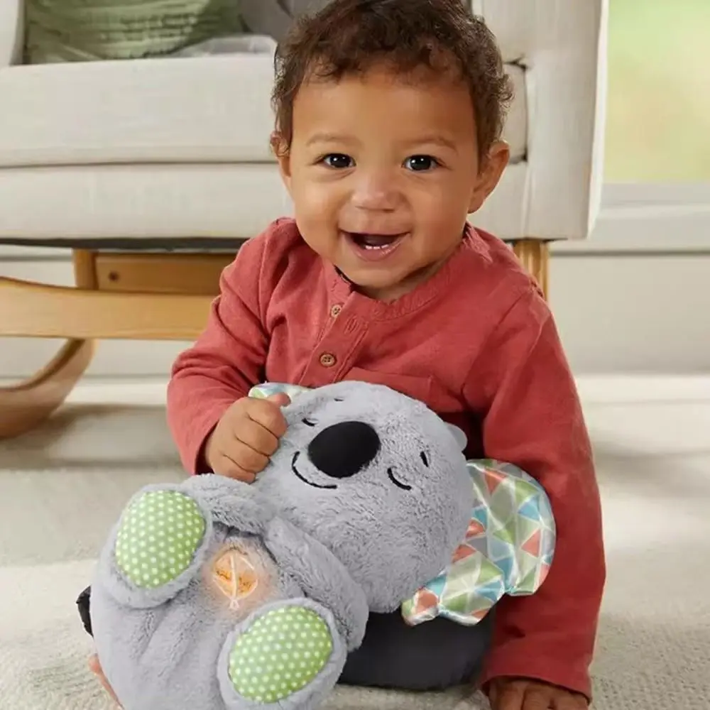 Plush Plush Slumber Otter Toy with Breathing Movement with Music Soothing Sleeping Otter Toy Baby Rattle and Teething