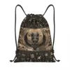 Custom Egyptian Cat Goddess Bastet Drawstring Bags Women Men Lightweight Ancient Egypt Hieroglyphs Sports Gym Storage Backpack 1