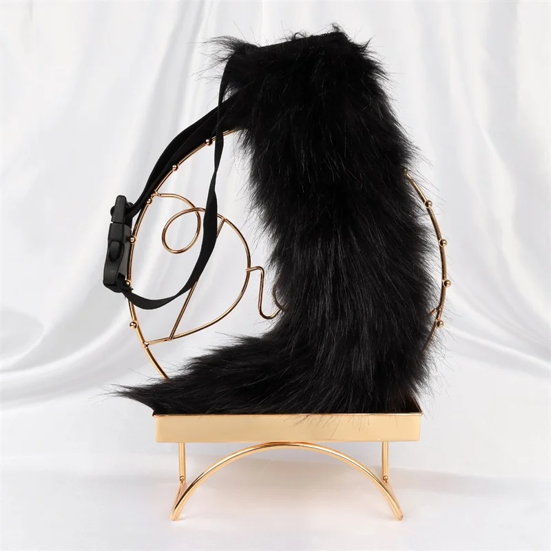 Simulation Fox Cat Tail Wolf Tail Cosplay Performance Props Anime Plush Beast Halloween Jewelry Dress Up Props