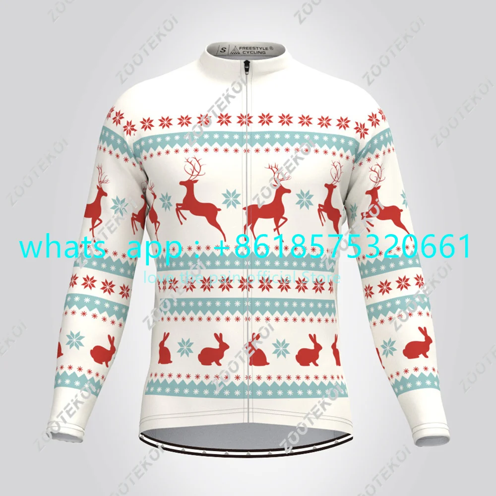 

Winter Mannen Cartoon Grappige Kerst Fietsen Fleece Jas Thermische Fiets Mtb Sweatshirt Santa Verrassing Gift Kleding Nieuwe