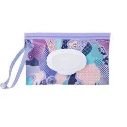 Portable Baby Wipe Pouch with Cute Snap-Strap for Stroller - Refillable and Durable EVA Flip Cover (As picture)